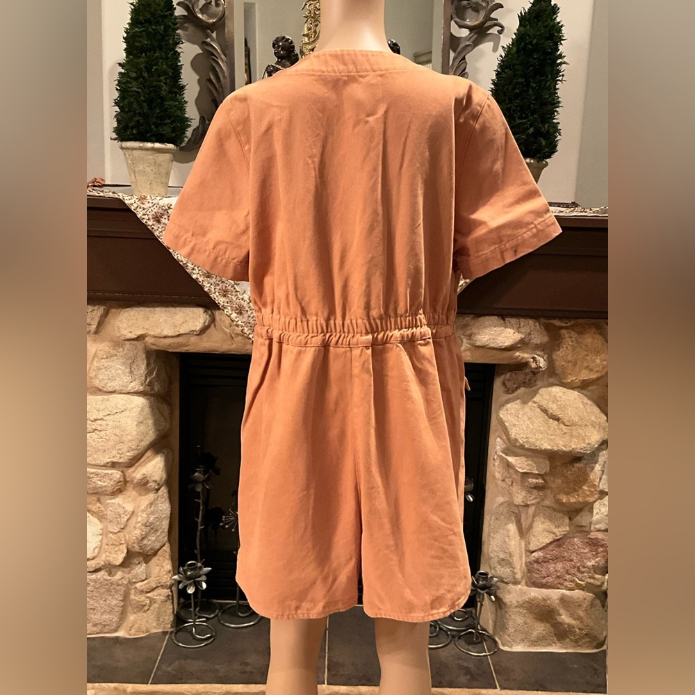 ASOS Denim Orange Button-Up Romper 12 - Picture 5 of 8